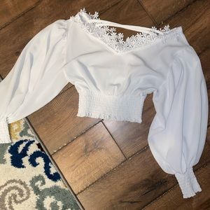 White shein crop top